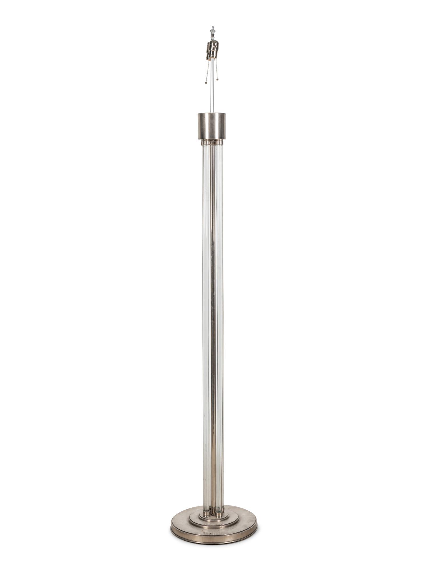 A French Nickeled Bronze and Lucite Floor Lamp (1 of 3)