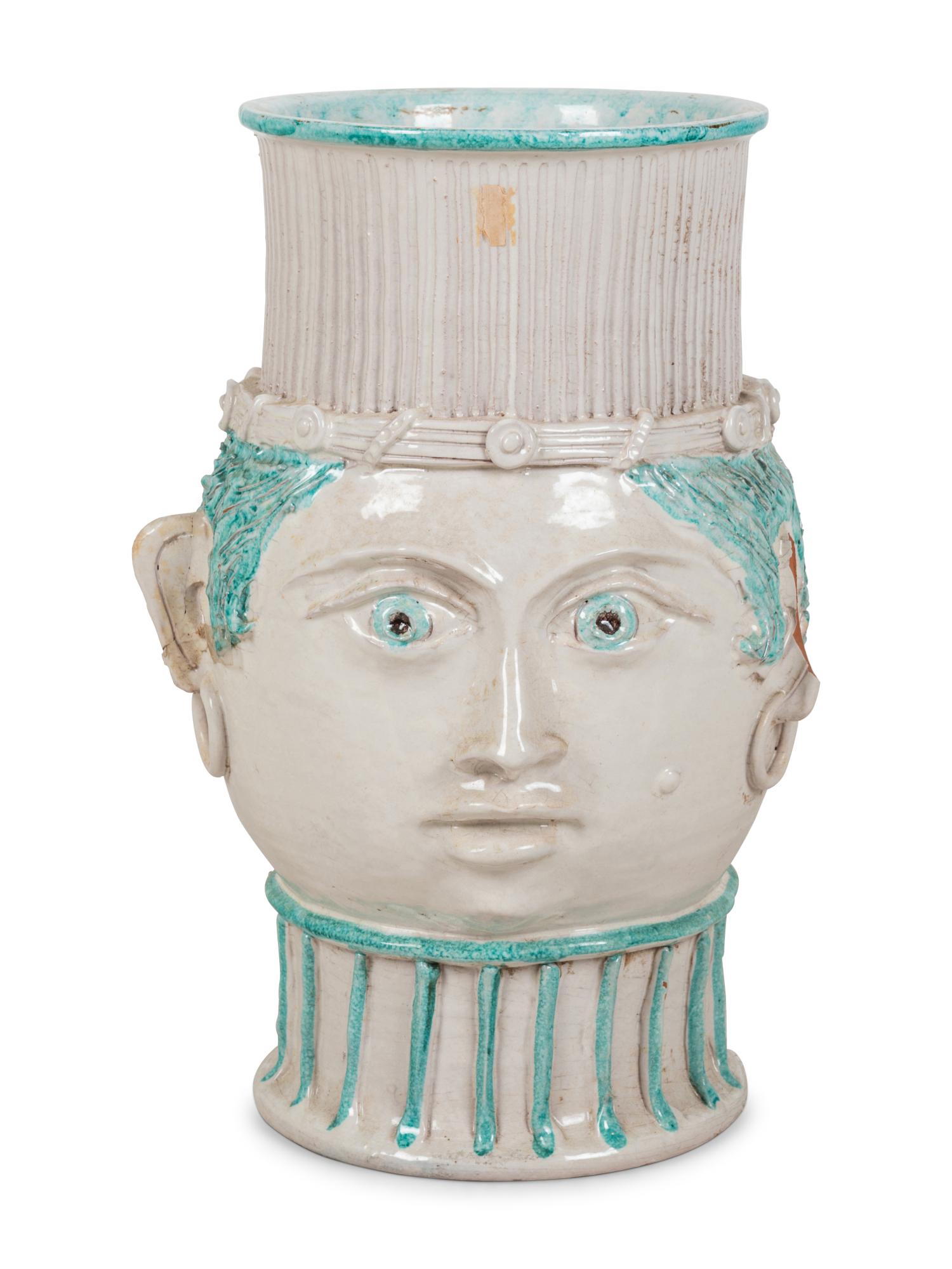 A Glazed Ceramic Figural Floor Vase (1 of 7)