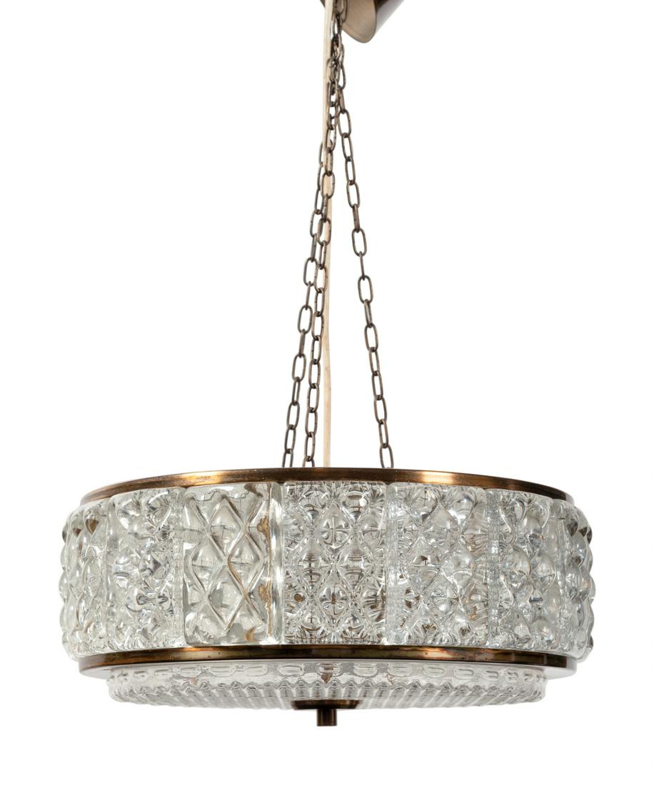 An Orrefors Flush Mount Fixture with Clear Glass (1 of 2)