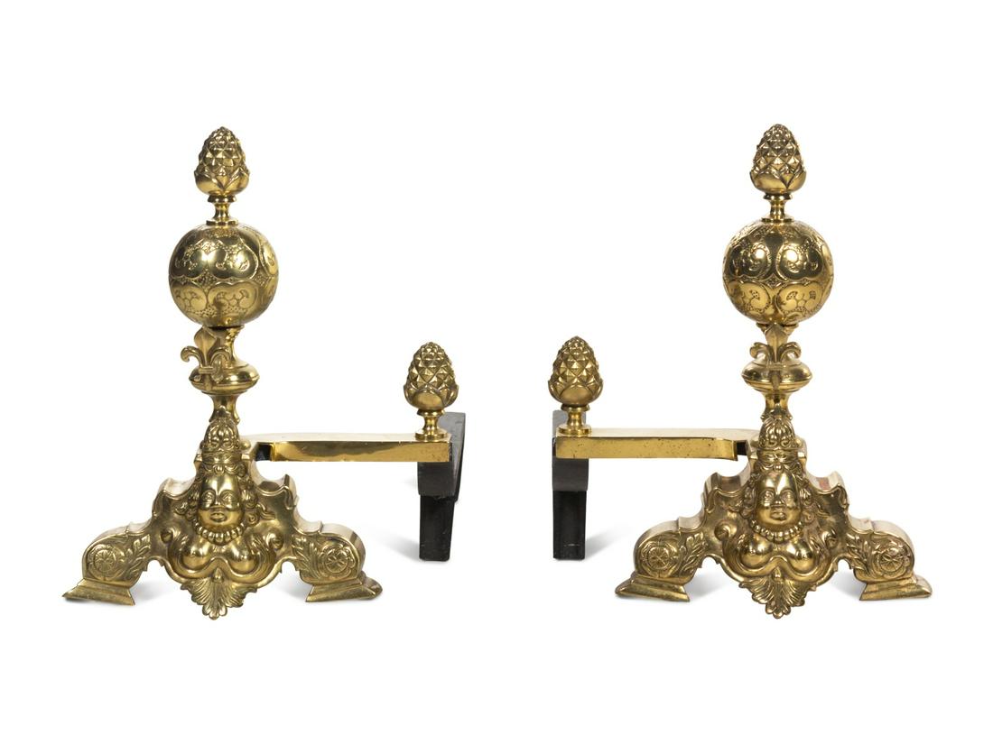 A Pair of Brass Andirons (1 of 2)