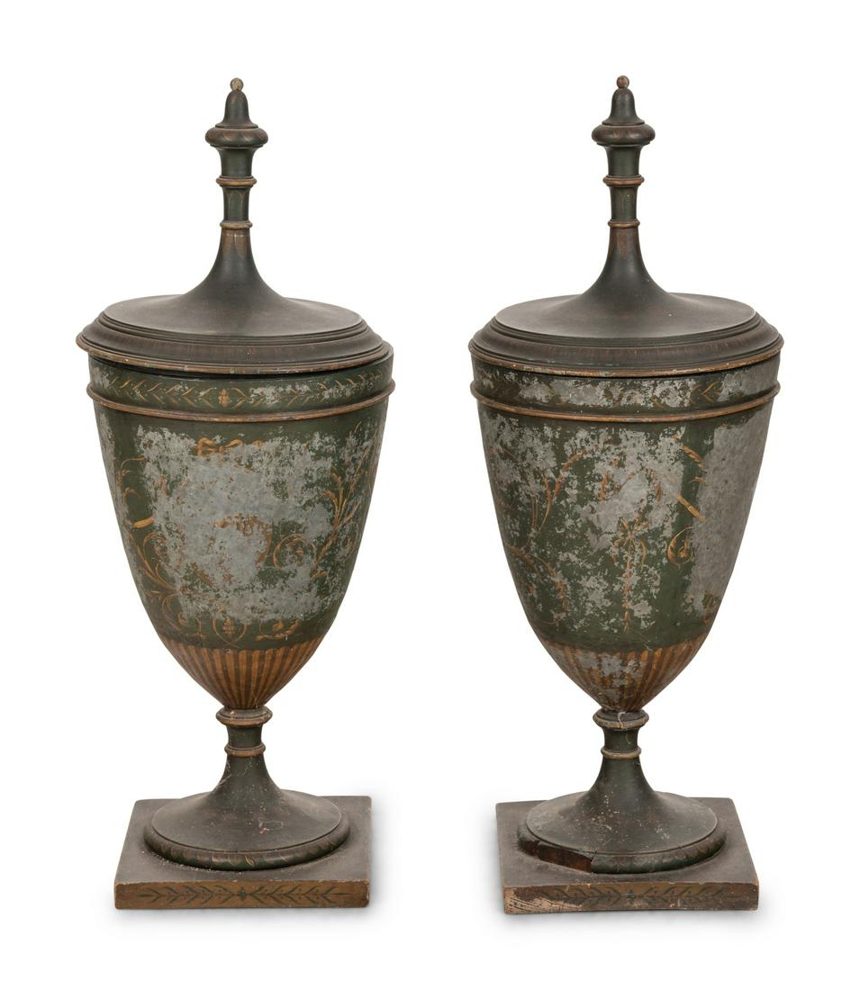 A Pair of Large Continental Tole Urns (1 of 7)