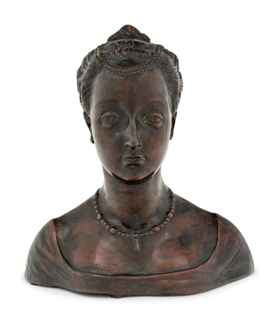 A Continental Bronze Bust of a Noblewoman (1 of 3)