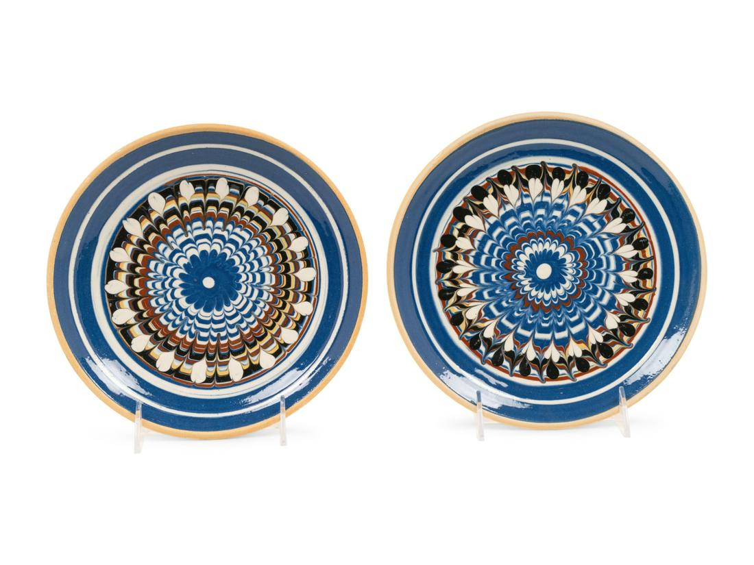 A Pair of Continental Mocha Ware Style Plates (1 of 2)