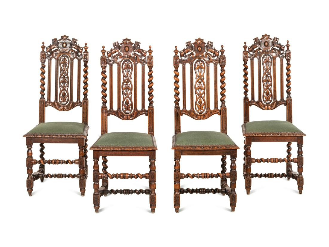 A Set of Four William and Mary Style Dining Chairs (1 of 3)