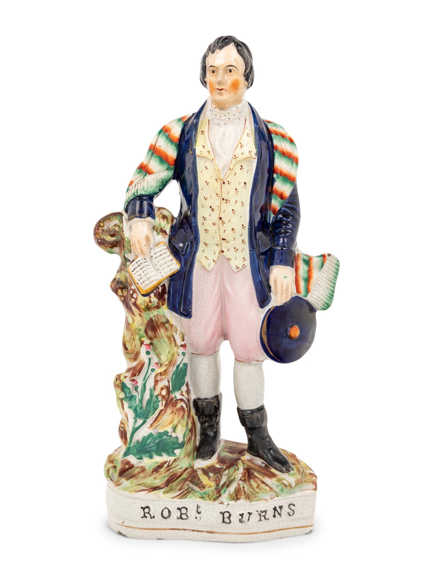 A Staffordshire Ceramic Figure Depicting Robert Burns (1 of 3)