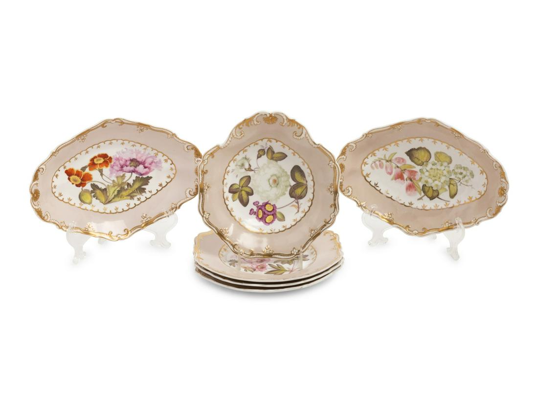 Six Spode Felspar Painted Porcelain Dishes (1 of 2)