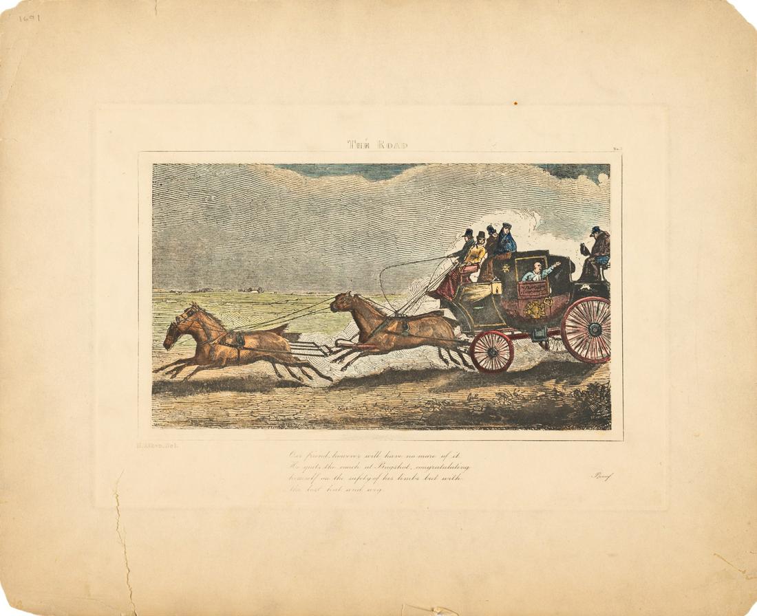 Henry Thomas Alken (British, 1785-1851): Henry Thomas Alken (British, 1785-1851) The Road, No. 3 lithograph 6 x 10 inches Property from the Estate of Professor Ethan D. Alyea, Jr., Bloomington, Indiana