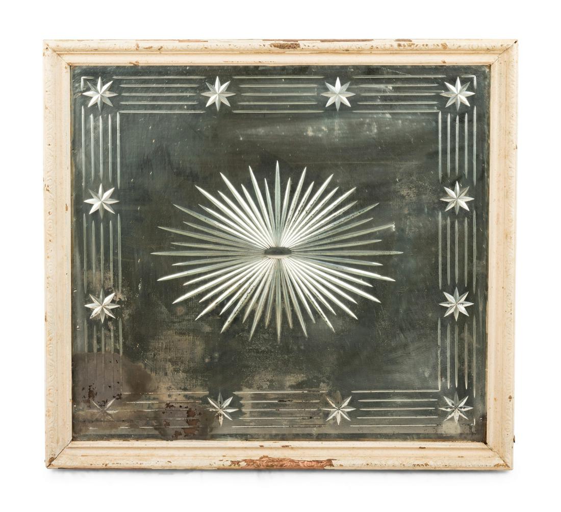 An Etched Glass Mirror with a Painted Frame (1 of 6)