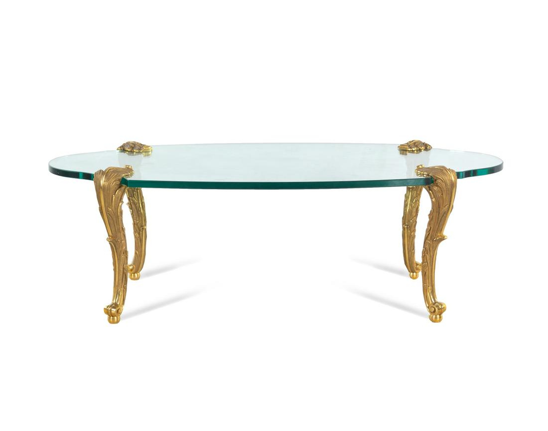 A P.E. Guerin Gilt Bronze and Glass Cocktail Table (1 of 1)