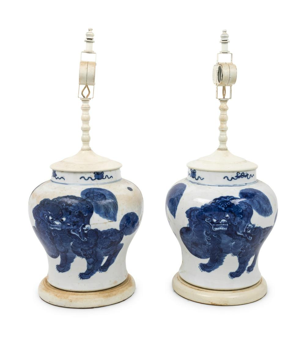 A Pair of Chinese Export Porcelain Jars Mounted as (1 of 5)