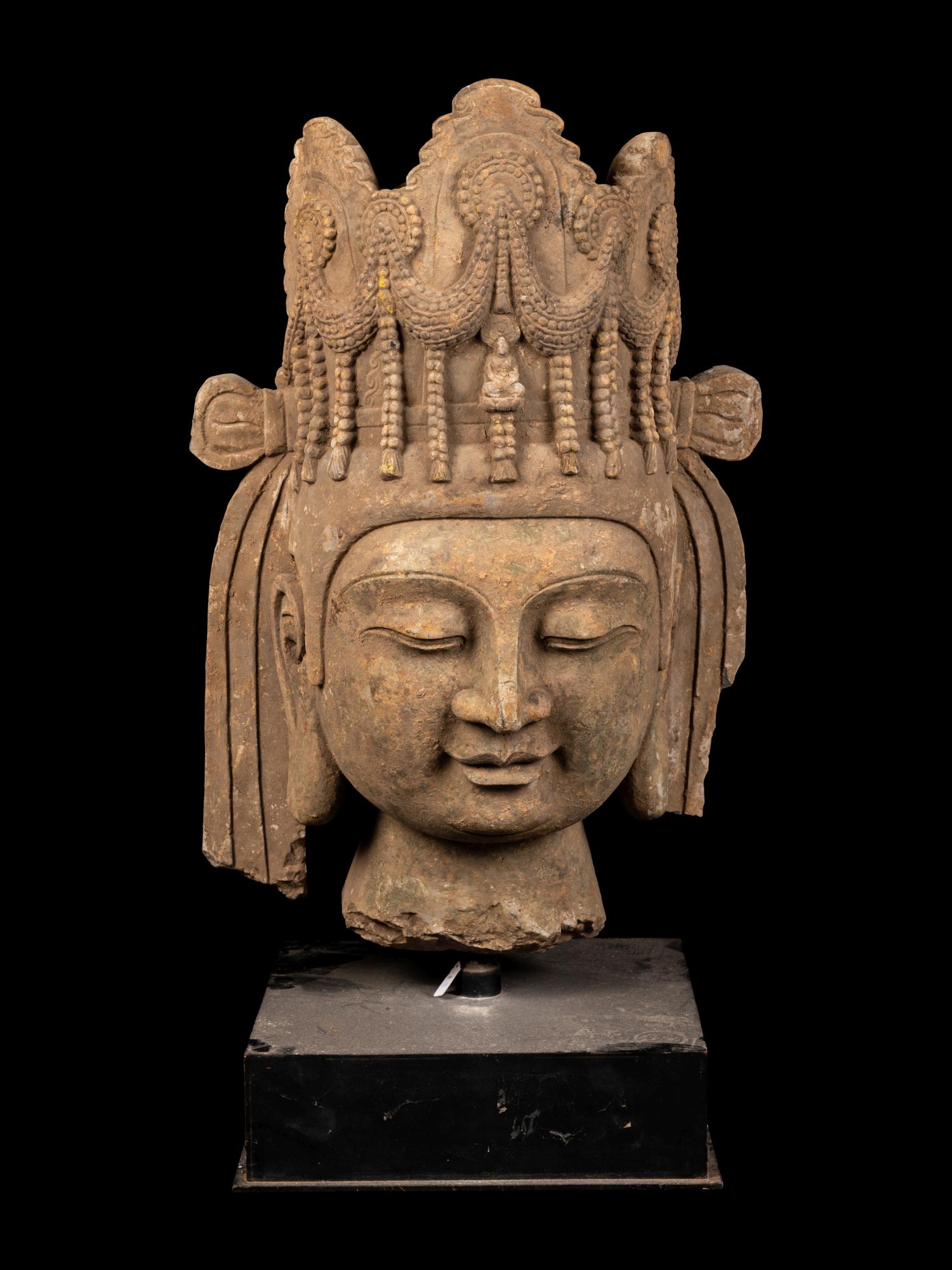 A Chinese Monumental Carved Stone Head (1 of 3)