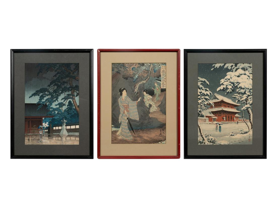 Three Japanese Woodblock Prints (1 of 10)