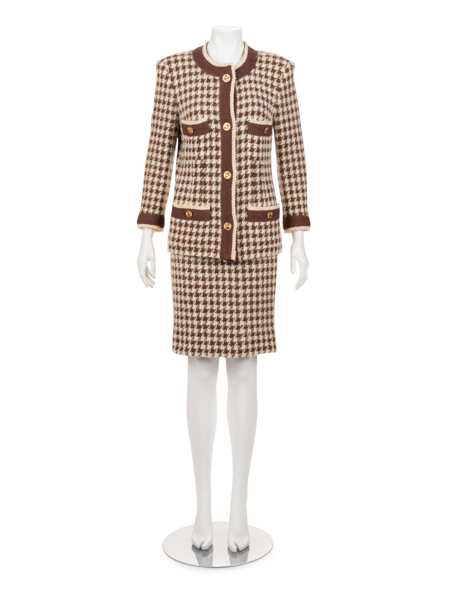 Chanel Two-Piece Houndstooth Skirt Suit, 1990s (1 of 4)