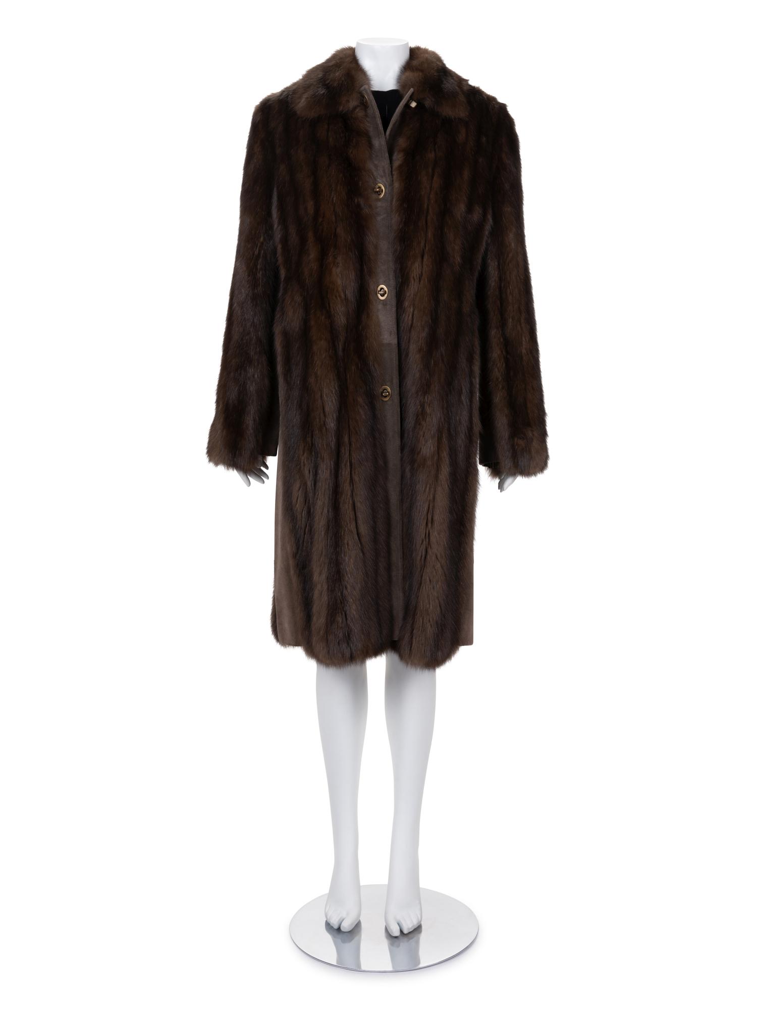J. Mendel Russian Sable and Suede Coat with Patterned (1 of 5)
