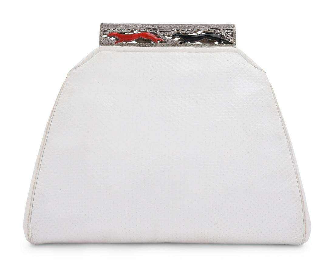 Judith Leiber Lizard Skin Greyhound Frame Bag (1 of 5)