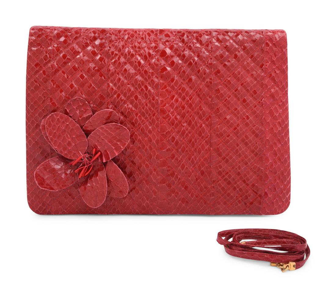 Judith Leiber Quilted Snakeskin Clutch (1 of 5)