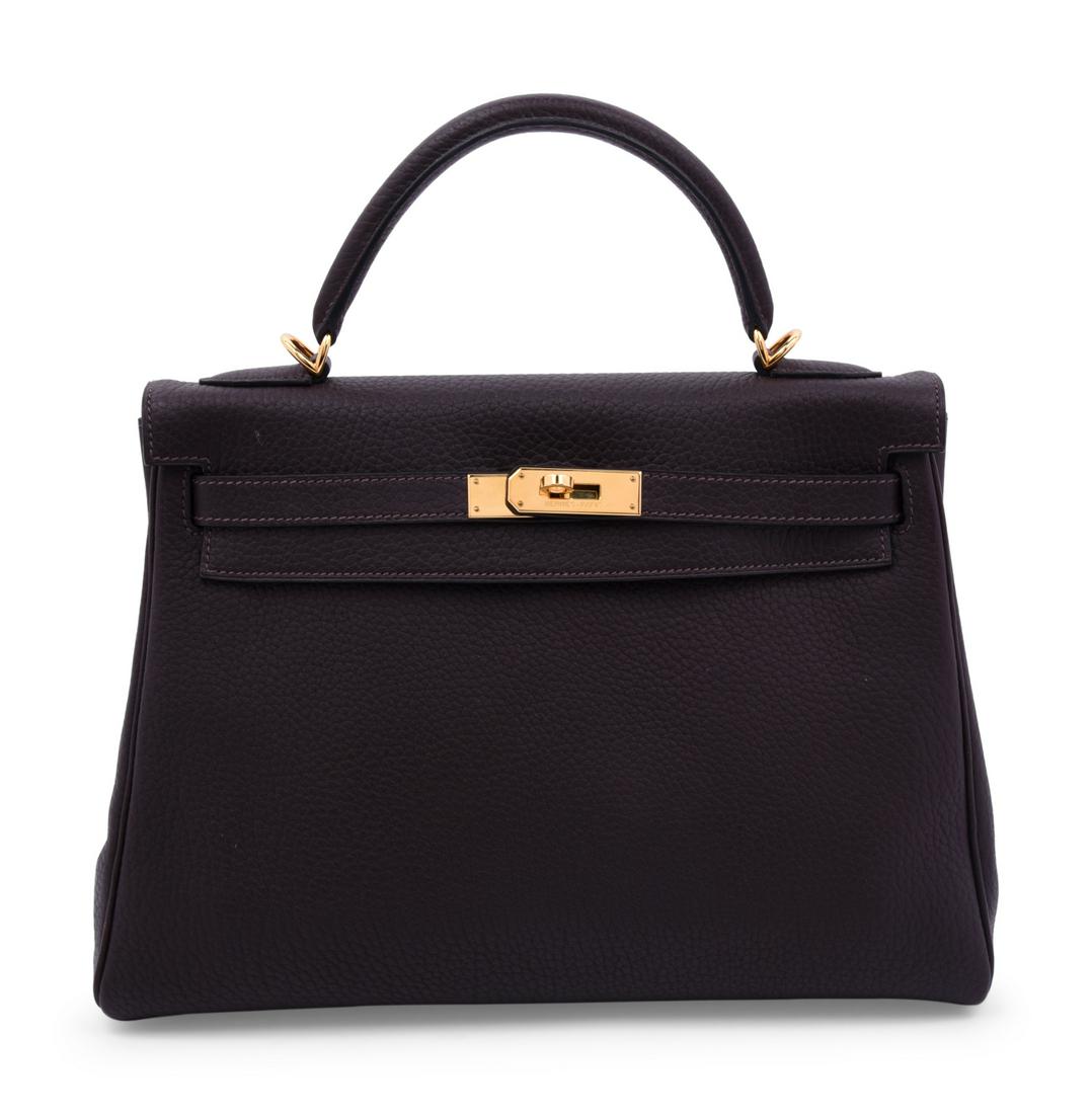 HermÃ¨s Kelly 32cm Dark Brown Togo Leather Handbag, (1 of 7)