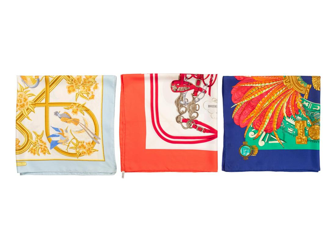 Three Hermes 90cm Silk Scarves (1 of 11)