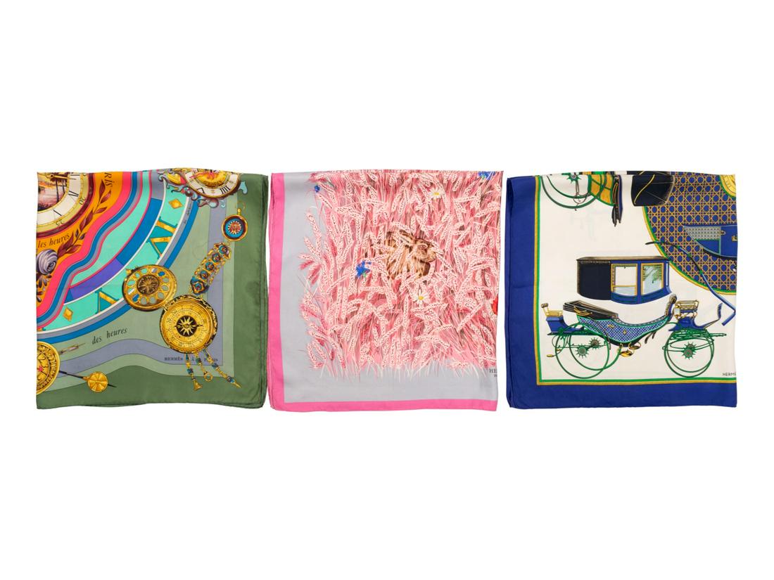 Three Hermes 90cm Silk Scarves (1 of 11)