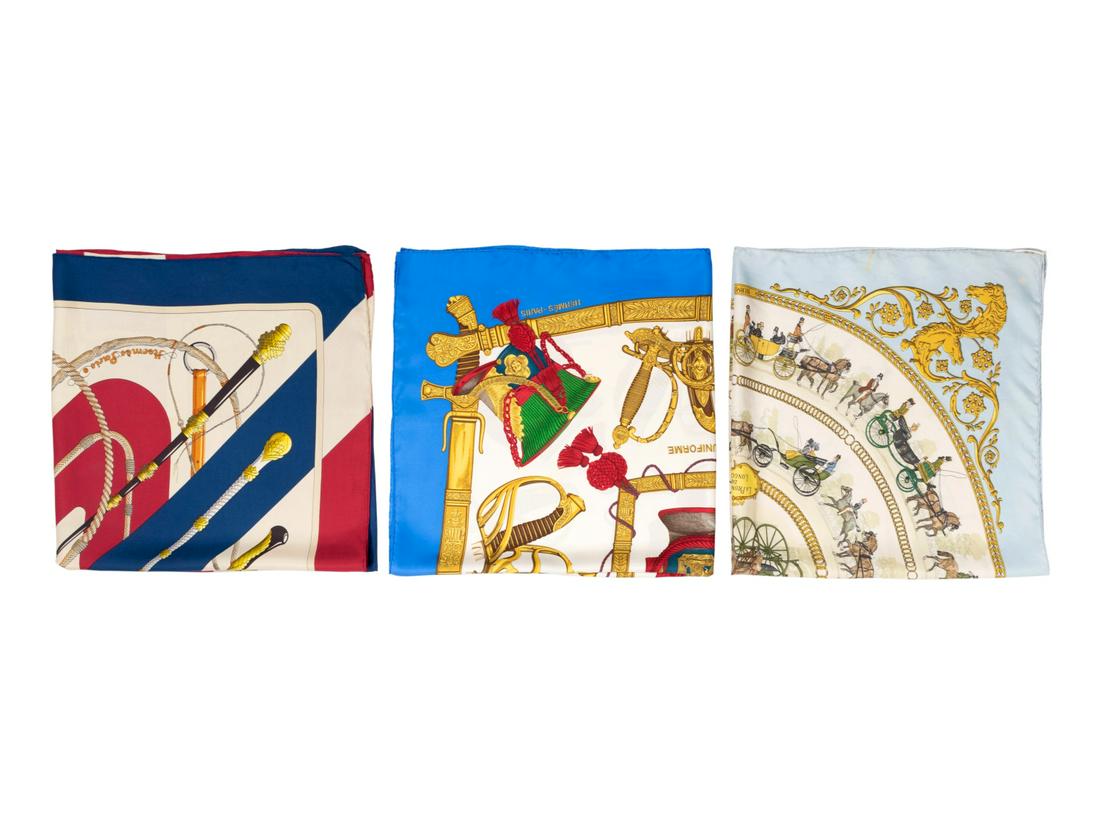 Three Hermes 90cm Silk Scarves (1 of 12)