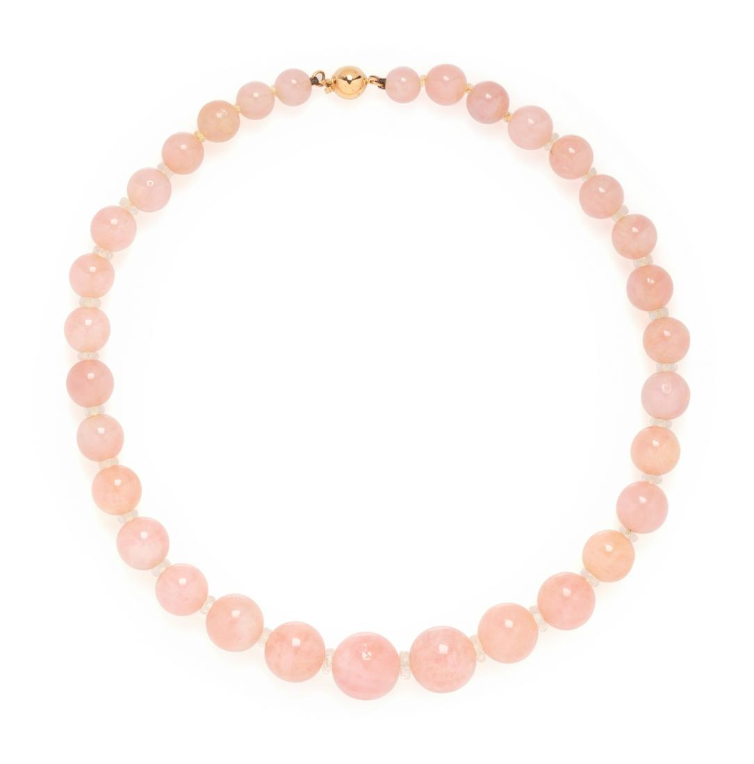 ROSE QUARTZ BEAD NECKLACE (1 of 5)