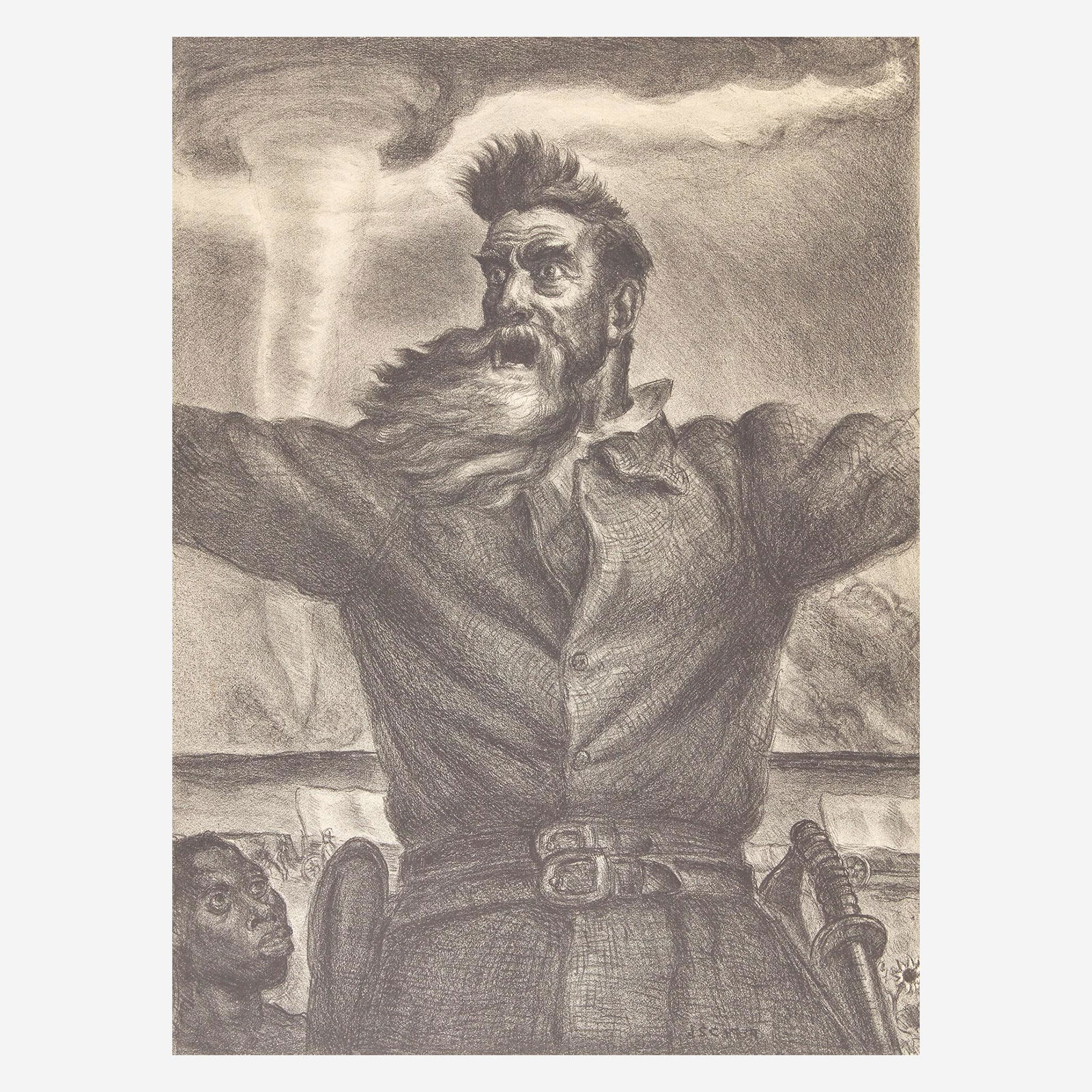 John Steuart Curry (American, 1897-1946) John Brown (1 of 2)