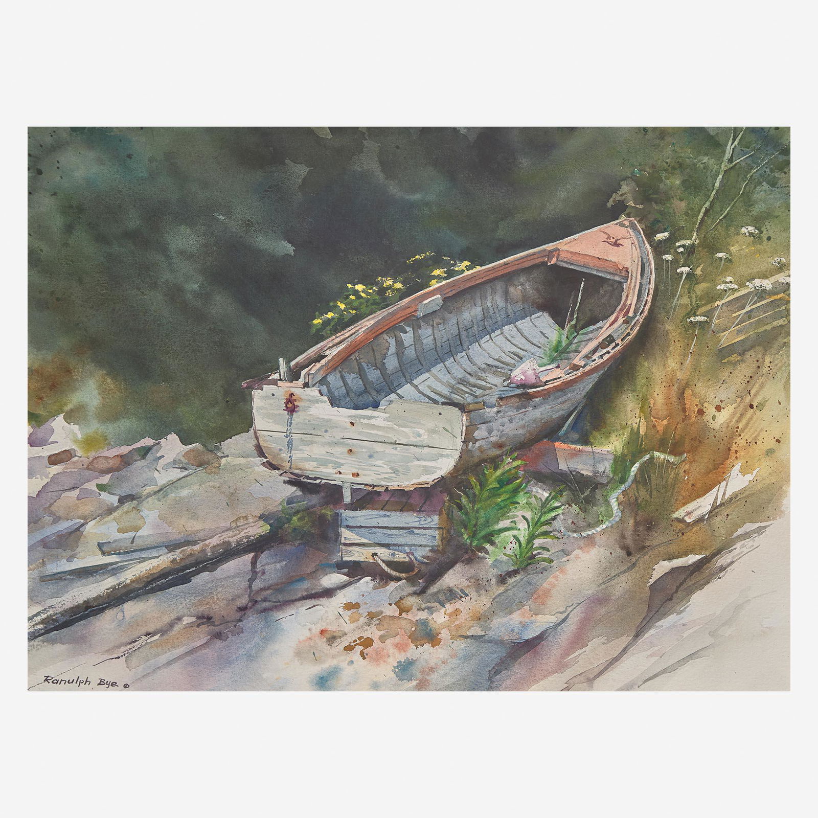 Ranulph Bye (American, 1916-2003) Beyond Repair: Ranulph Bye (American, 1916-2003) Beyond Repair Signed bottom right, titled and dated 'Aug. 15, 1986' verso, watercolor on paperSheet size: 20 x 28 in. (50.8 x 71.1cm) Provenance Private