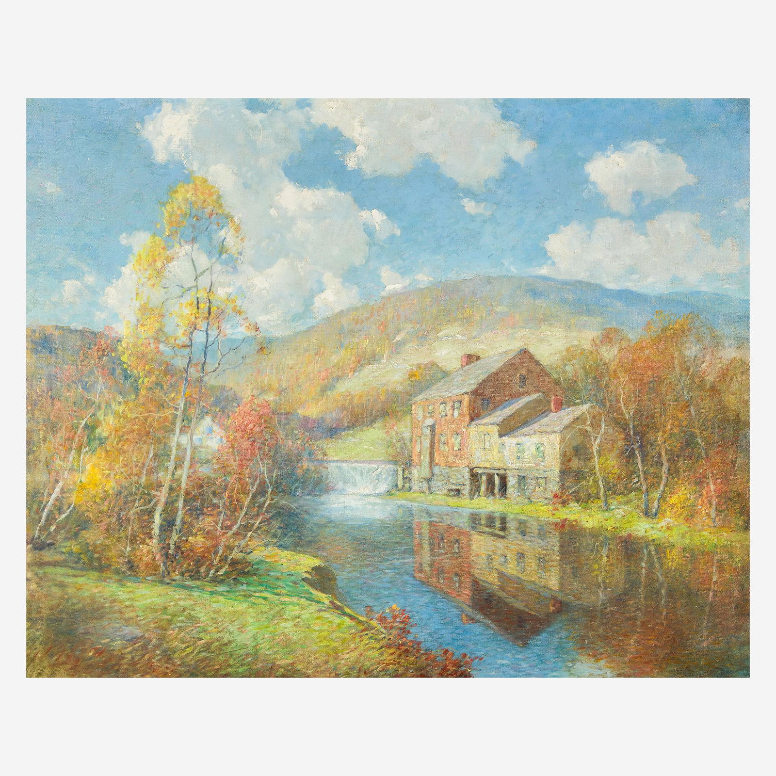 Ernest Albert (American, 1857-1946) Mill by the River: Ernest Albert (American, 1857-1946) Mill by the River Signed and dated '1935' bottom right, oil on canvas (32 1/4 x 40 1/4 in. (81.9 x 101.6cm)) Provenance Newman Galleries, Philadelphia, Pennsyl