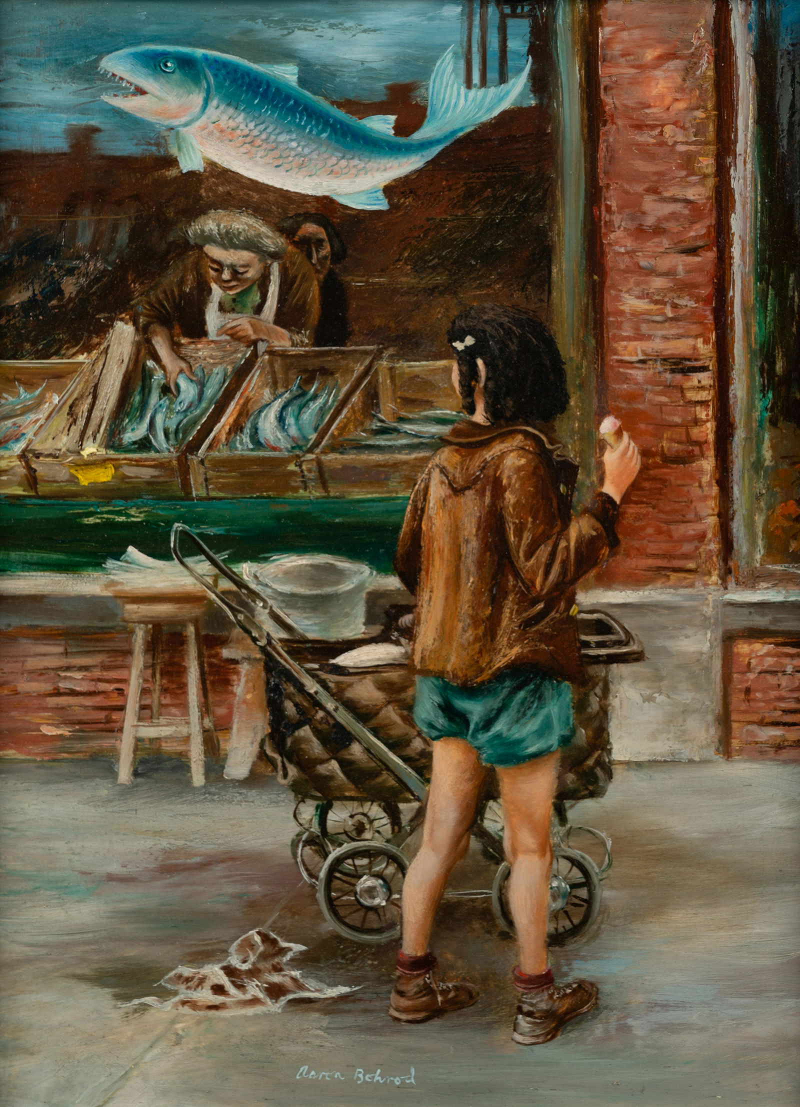 Aaron Bohrod (American, 1907-1992) Fish Market (1 of 6)