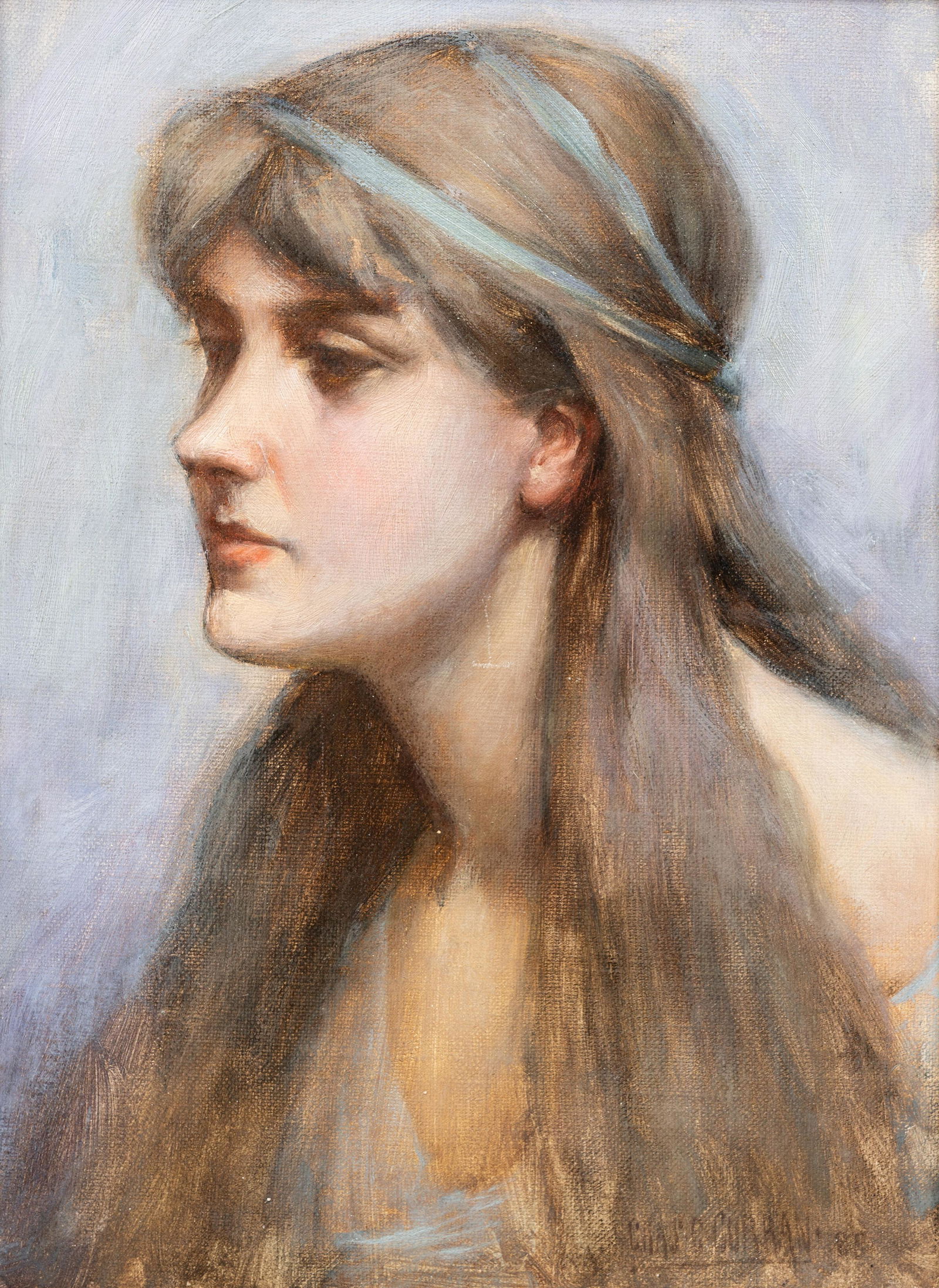 Charles Courtney Curran (American, 1861-1942) Head of a (1 of 5)
