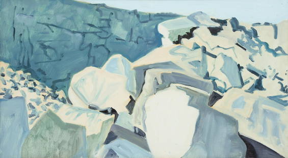 Lois Dodd (American, b. 1927) Quarry Wall, 1995: Lois Dodd (American, b. 1927) Quarry Wall, 1995 oil on panel signed Dodd, titled and dated (verso) 8 1/4 x 15 inches. Property from the Joellyn T. Duesberry Collection Provenance: Gifted by the Artist