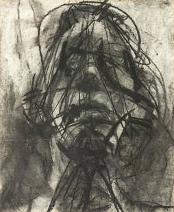 Jenny Saville (British, b. 1970) Untitled (Portrait of: Jenny Saville (British, b. 1970) Untitled (Portrait of a Woman), c. 1991 charcoal on paper signed Jenny Saville, inscribed and dated (verso) 16 1/2 x 14 inches. Property from the Collection of Dr.