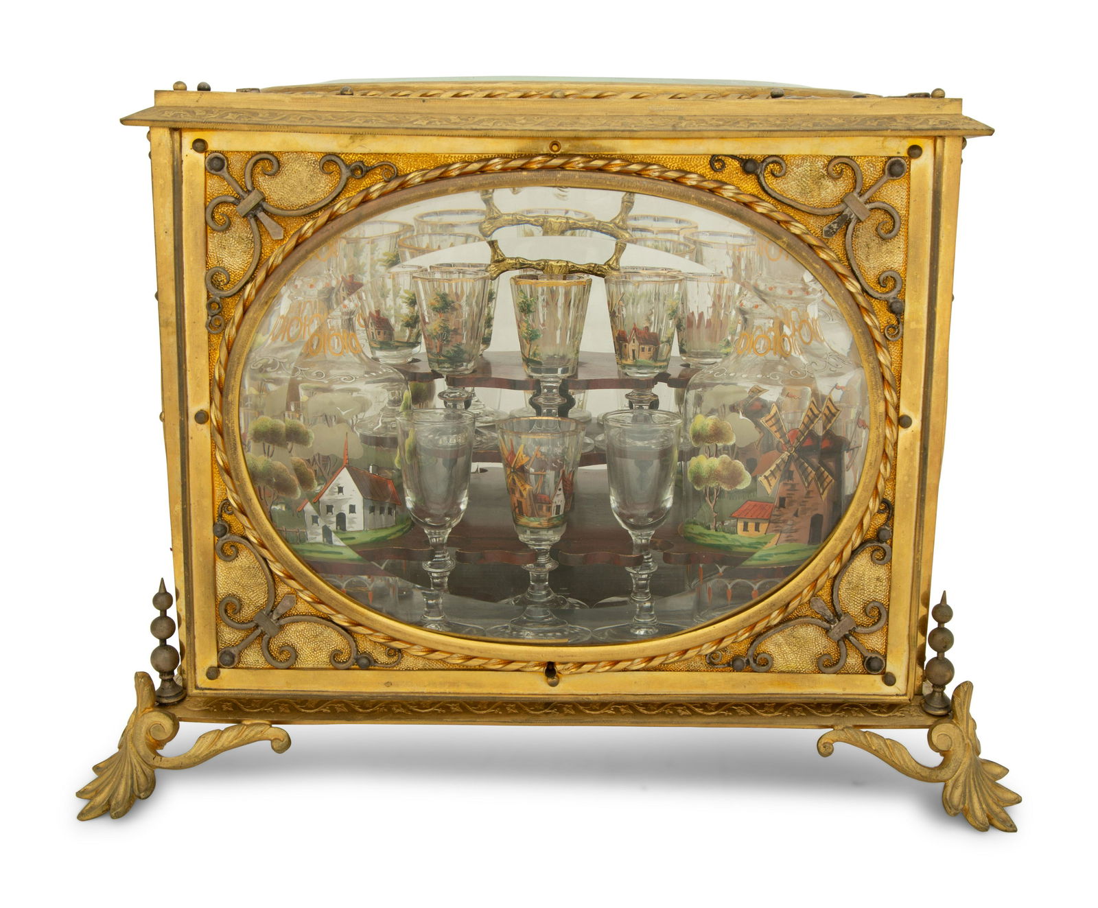 A French Gilt Bronze Cave a  Liqueur with Enameled (1 of 2)