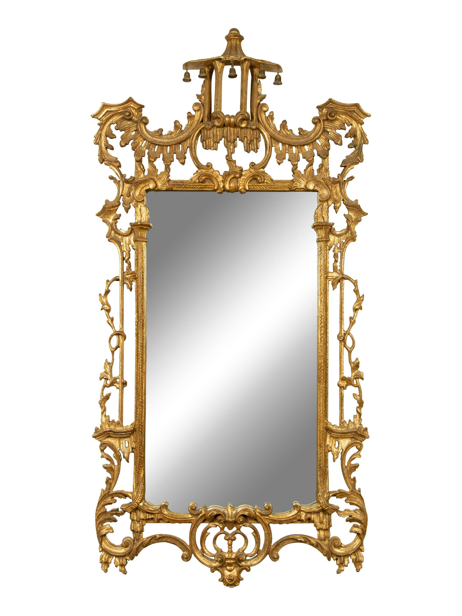 A Chinese Chippendale Style Giltwood Mirror Height 62 x (1 of 3)