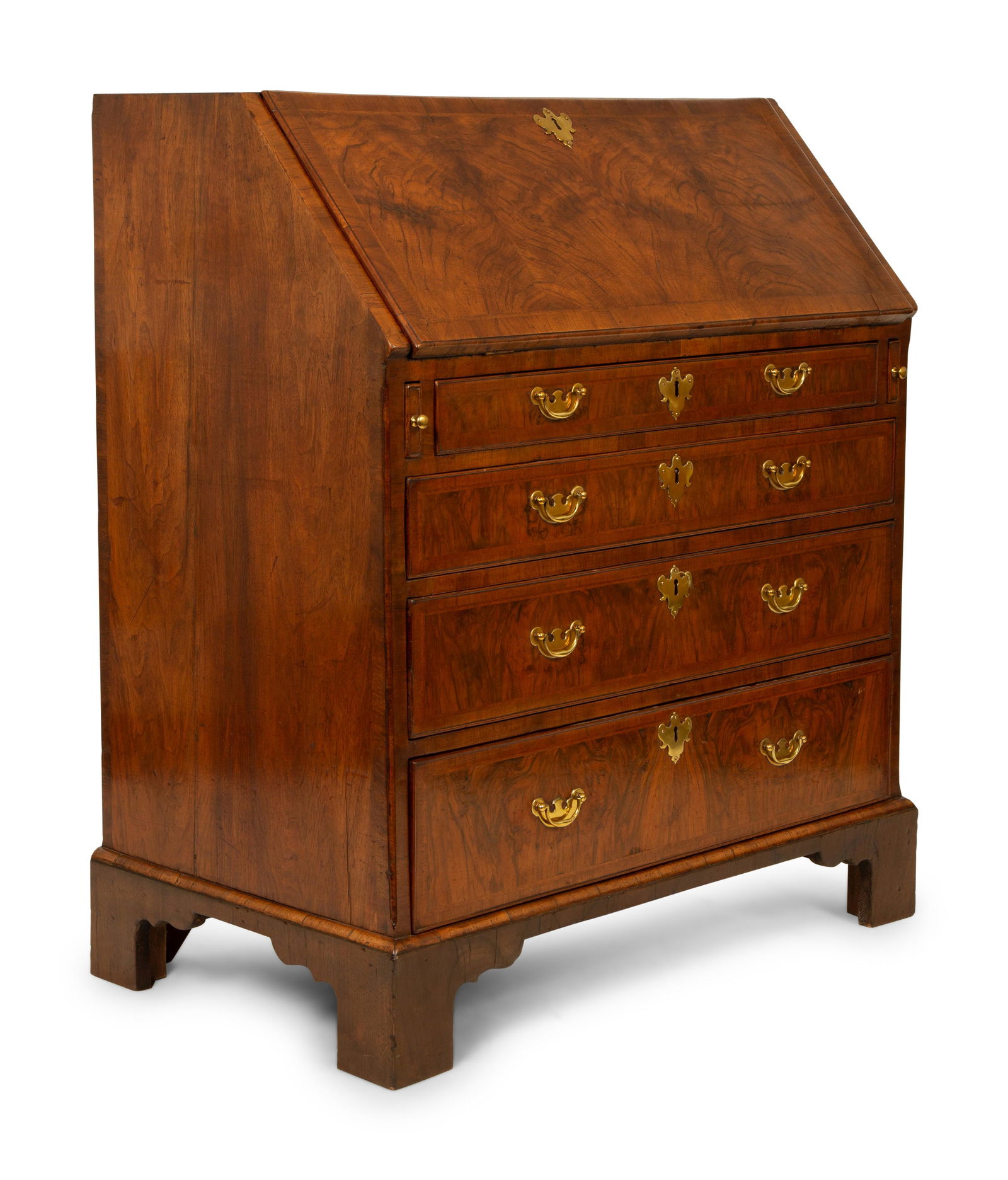 A George II Walnut Slant Front Desk Height 42 x width (1 of 4)