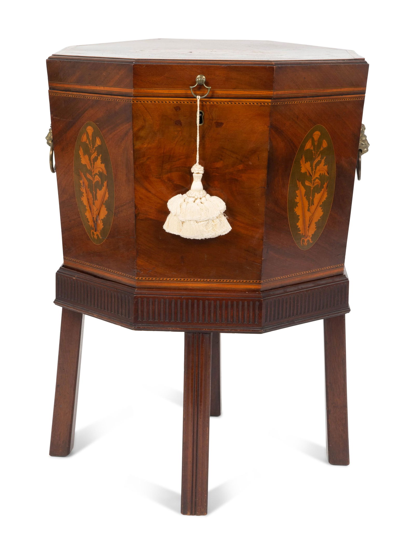 A George III  Mahogany Marquetry Cellarette Height (1 of 6)