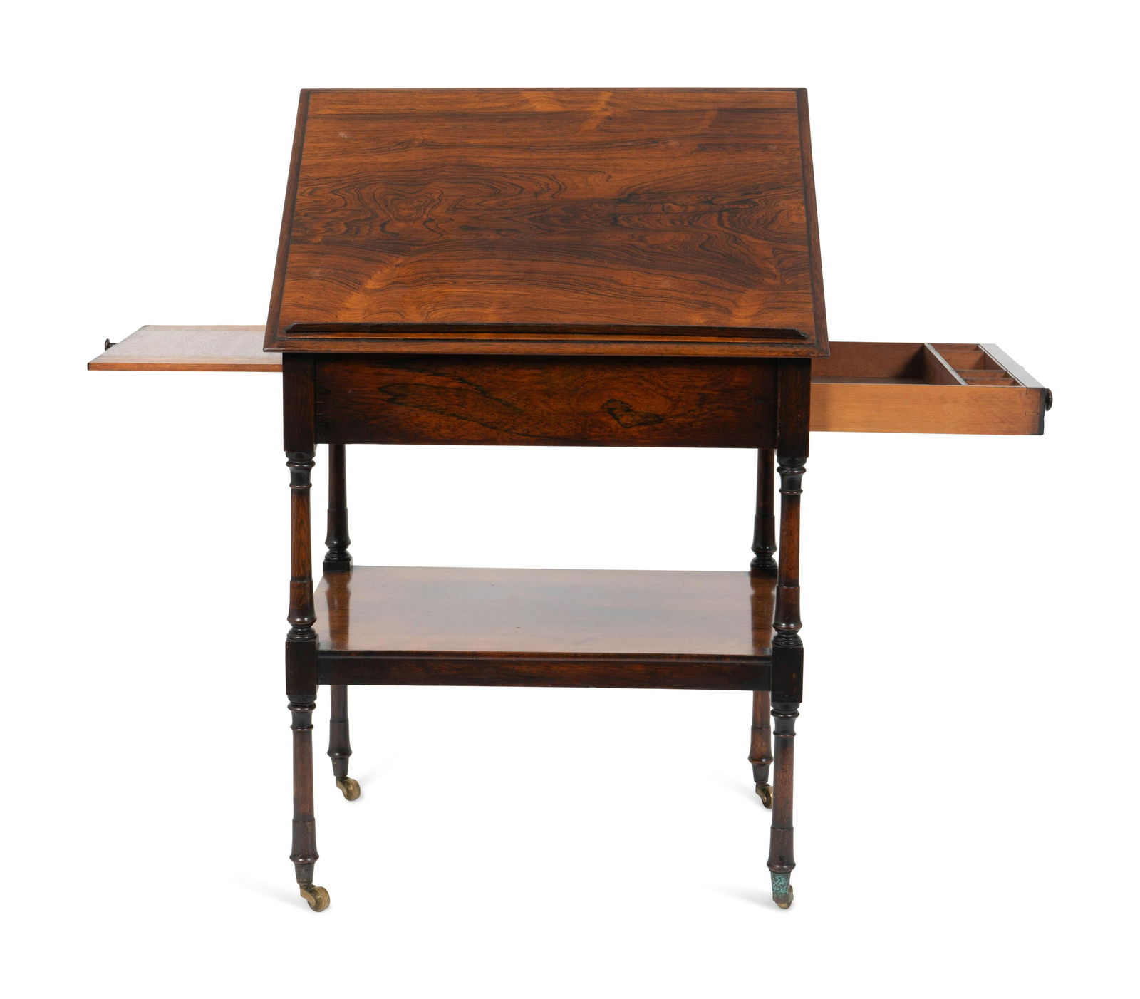 A Regency Rosewood Adjustable Reading Table Closed, (1 of 4)