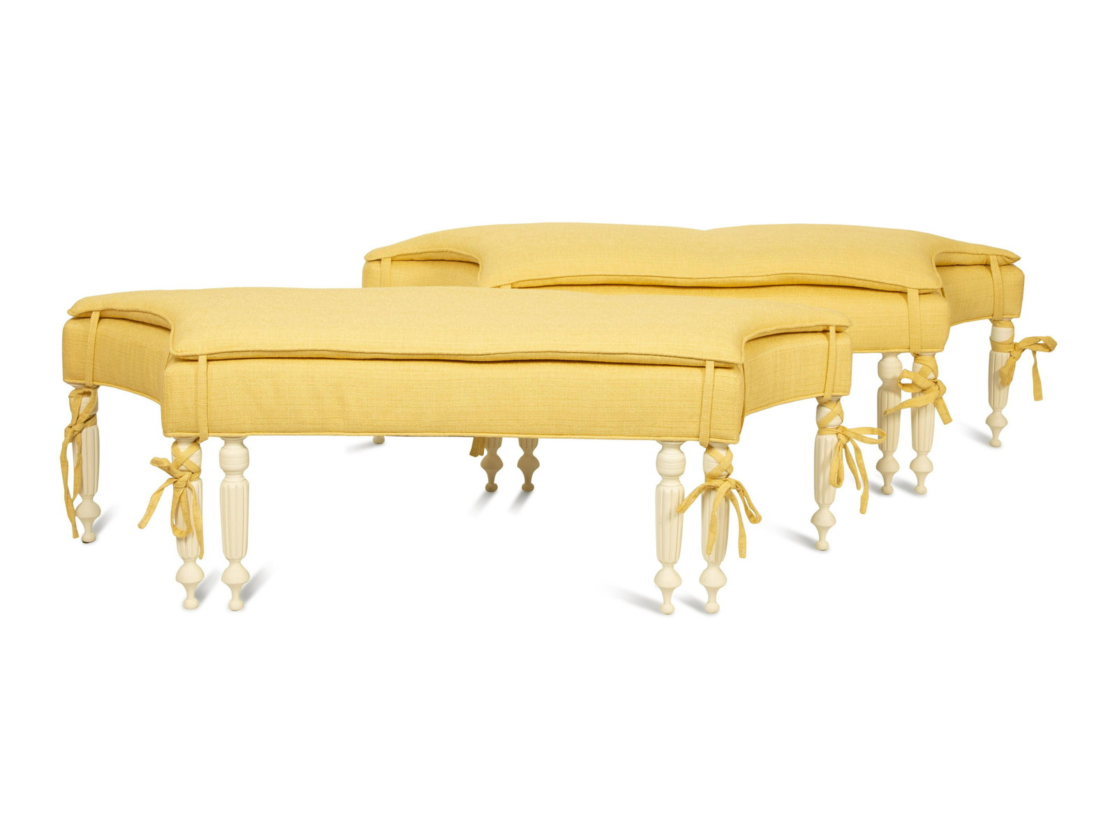 A Pair of Regency Style White Painted Benches with (1 of 3)