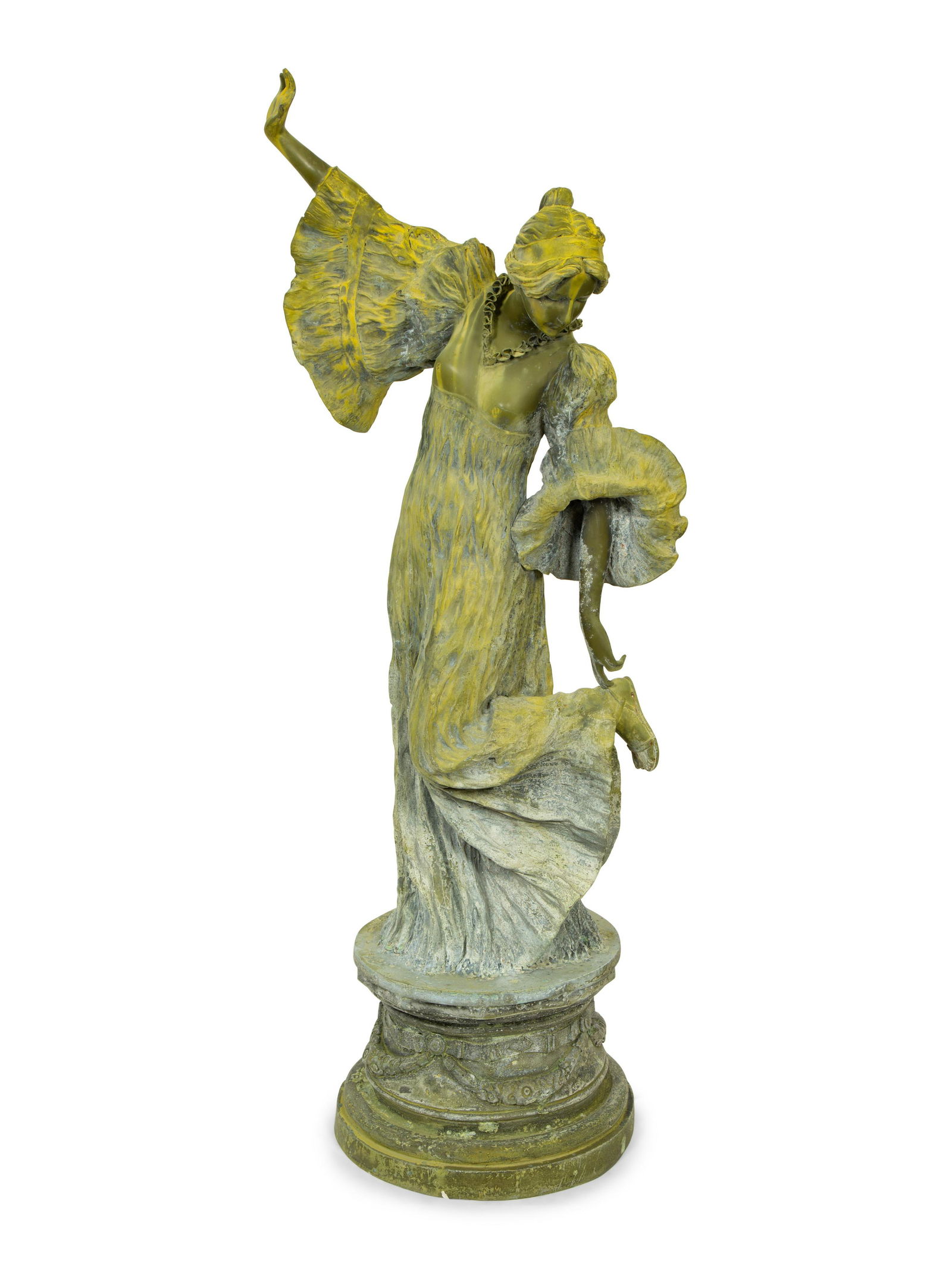 An Art Nouveau Patinated Bronze Figure of Woman is (1 of 2)