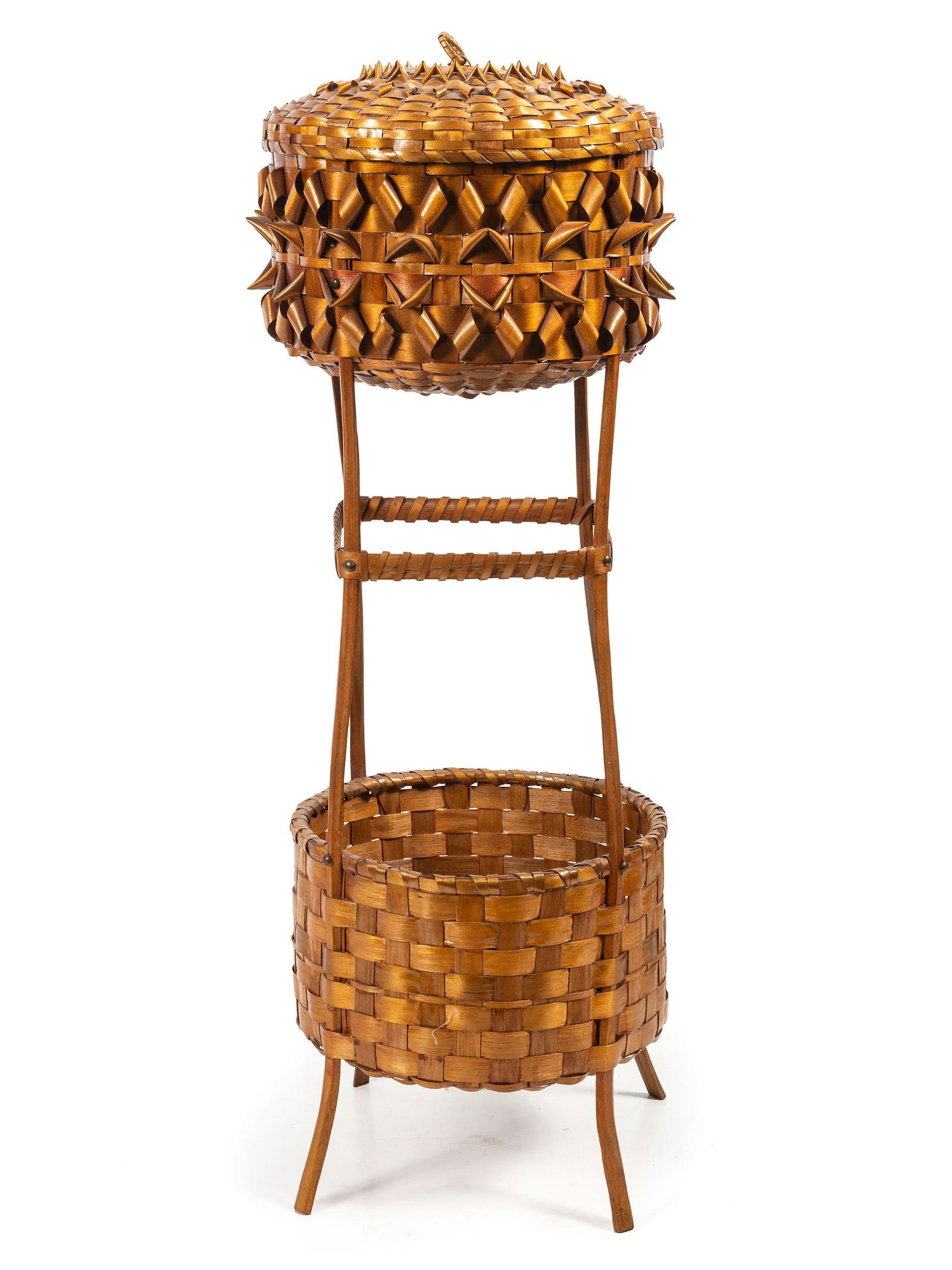 Northeastern Split Ash Basket Side Table (1 of 2)