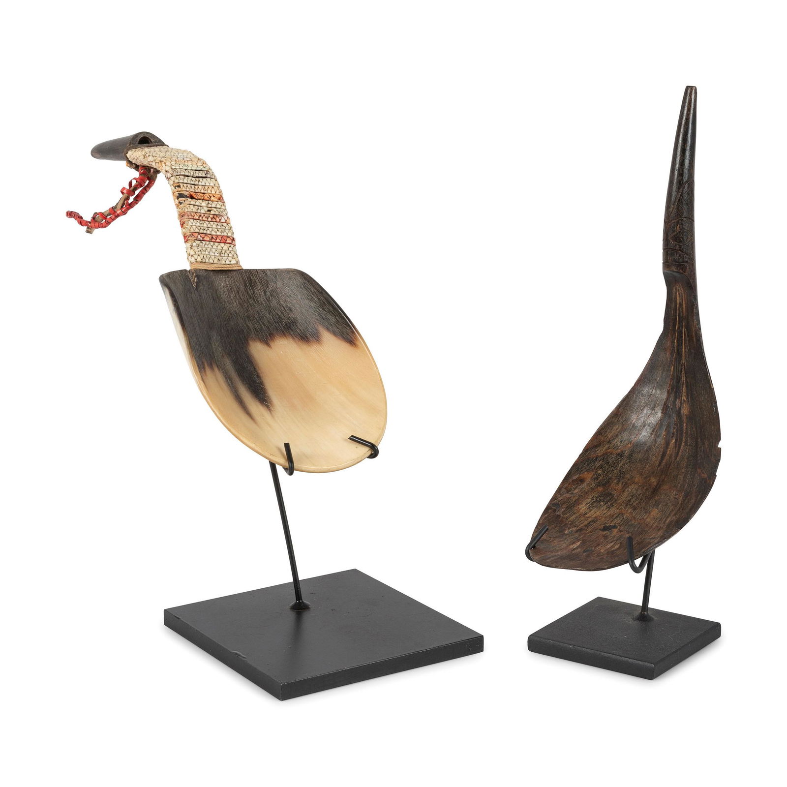 Plains Quilled Horn Spoon AND Northwest Coast Carved (1 of 4)