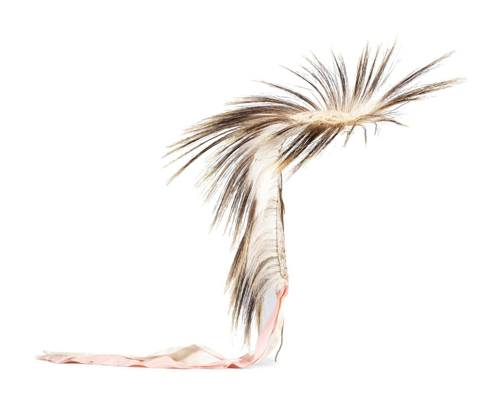 Plains Porcupine Hair Roach, with Ribbon Streamers (1 of 2)