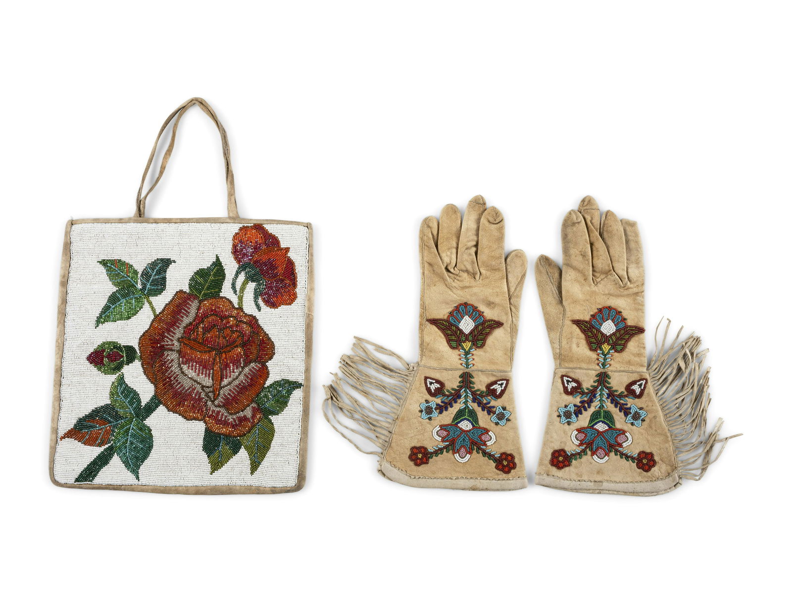 Plateau Beaded Hide Flat Bag AND Gauntlets (1 of 2)