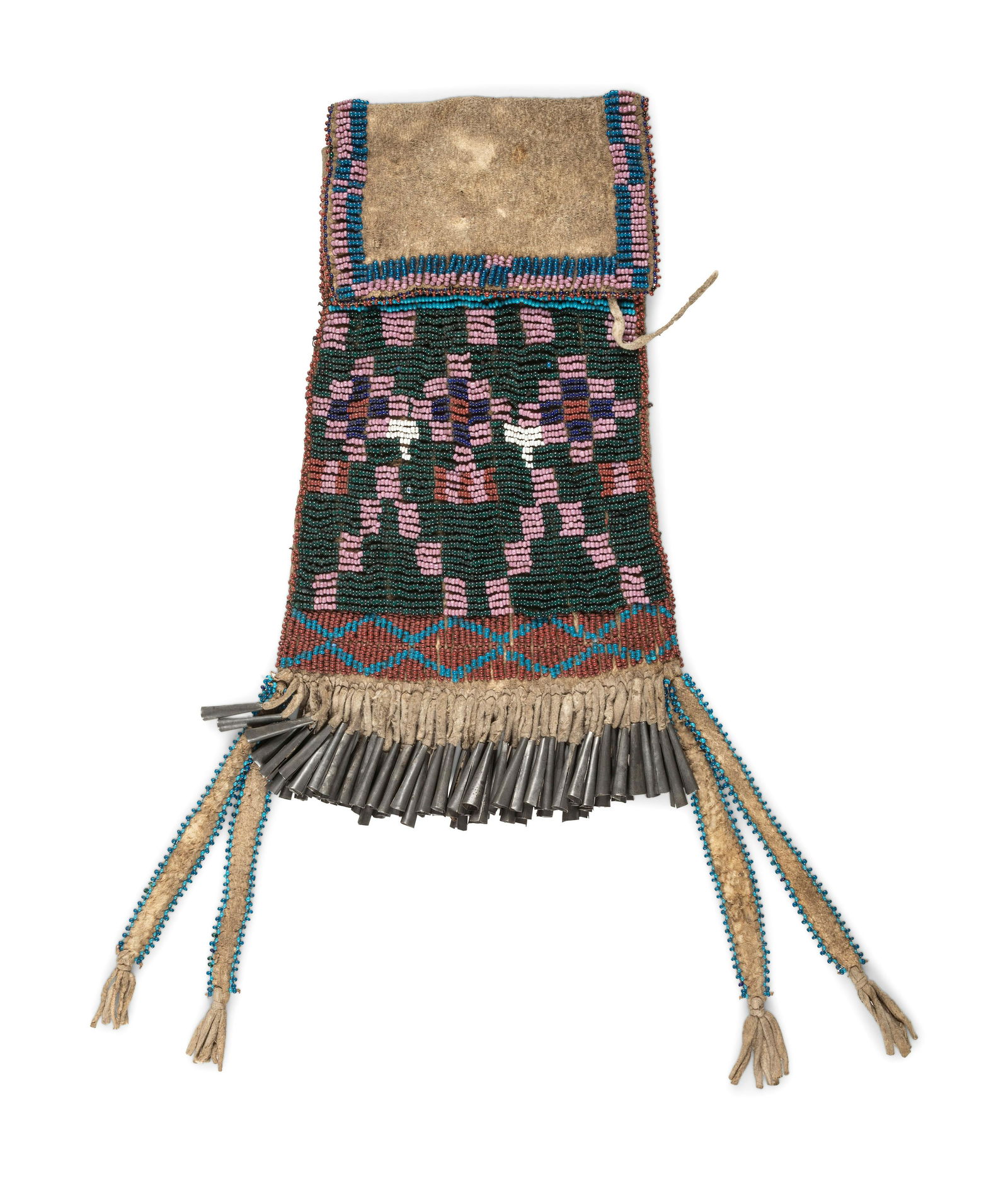 Mescalero Apache Beaded Hide Pouch (1 of 2)