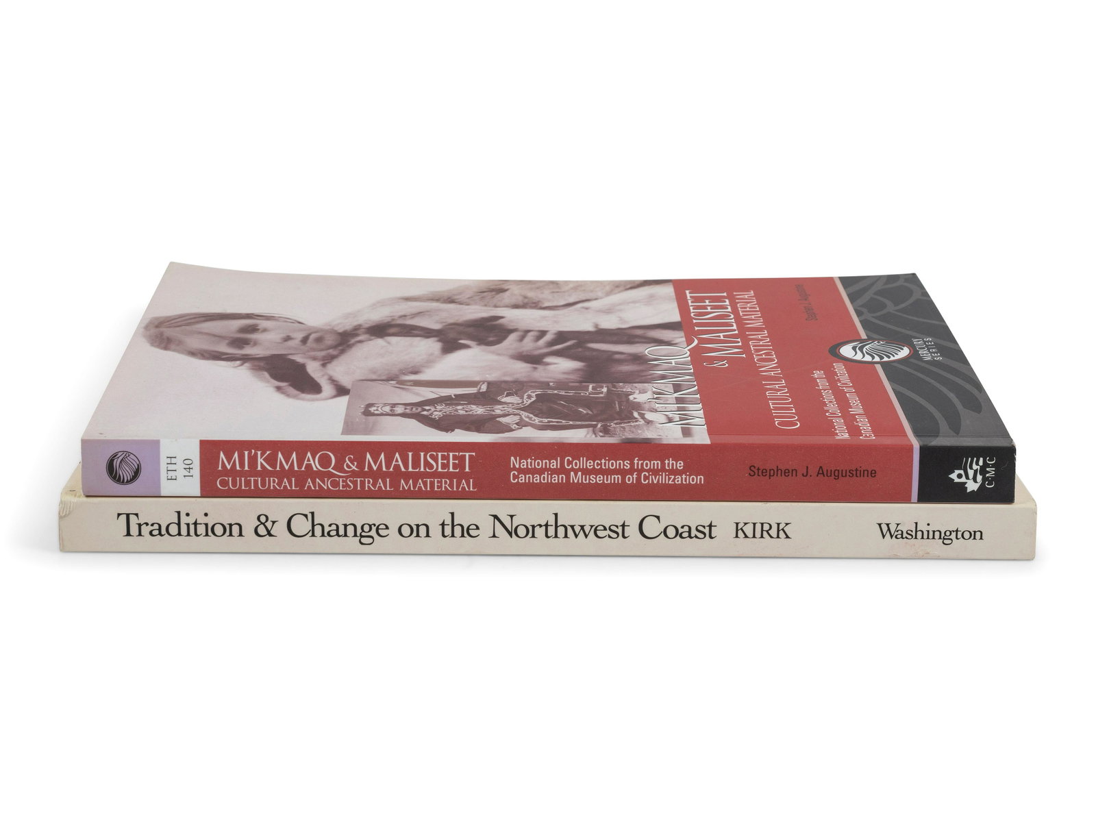 [CULTURAL] Pair of Books on the Mi'kmaq and Northwest: [CULTURAL] Pair of Books on the Mi'kmaq and Northwest Coast lot of 2, includes: Stephen J. Augustine, Mi'kmaq & Maliseet Cultural Ancestral Material: National Collections from the Canadian Museum of C