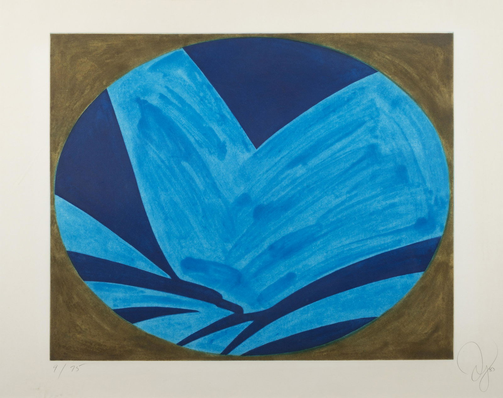 Jack Youngerman (American, b. 1926) Blue Nyad, 1983: Jack Youngerman (American, b. 1926) Blue Nyad, 1983 lithograph signed, dated, and numbered 9/75 in pencil 17 3/4 x 21 3/4 inches.