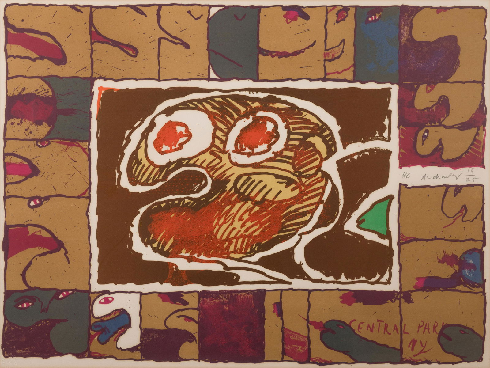 Pierre Alechinsky (French/Belgian, b. 1927) Central (1 of 5)