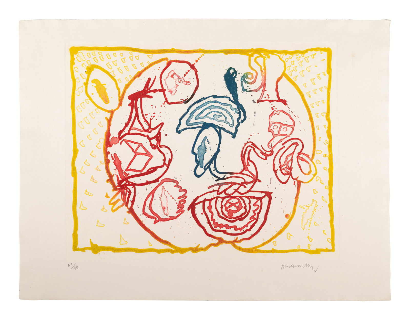 Pierre Alechinsky (Belgian, b. 1927) Astres & (1 of 4)