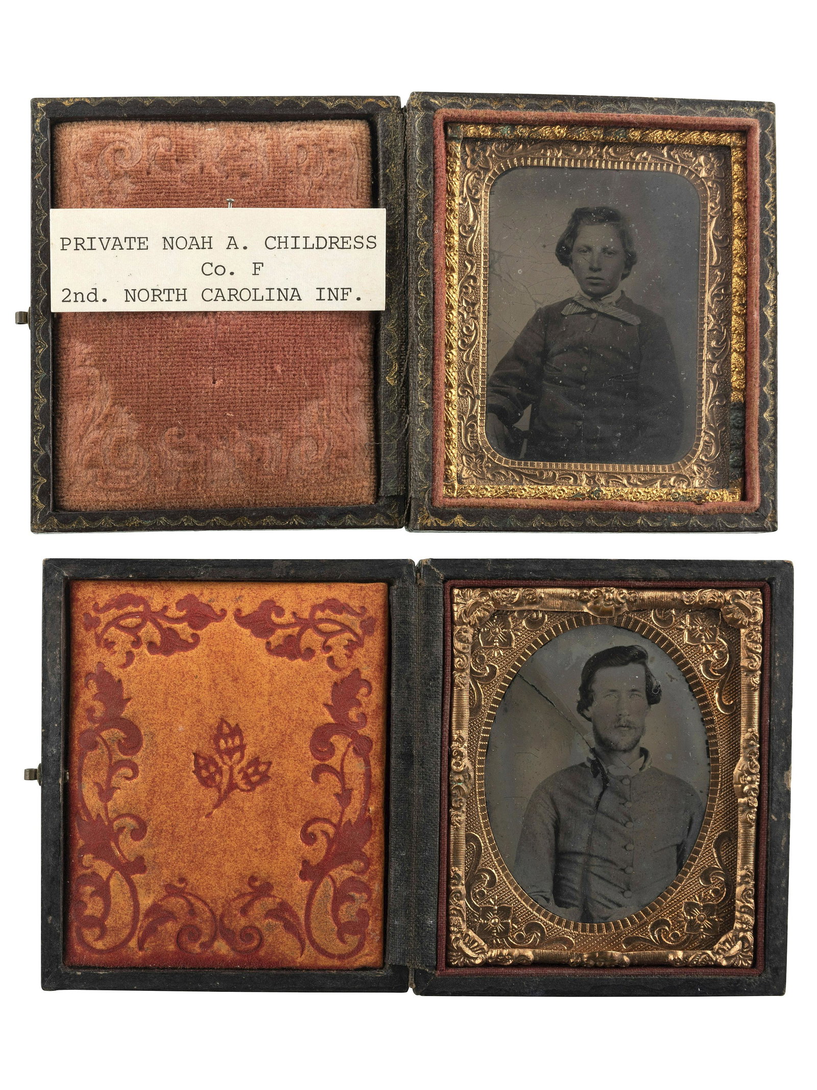 [CIVIL WAR - PHOTOGRAPHY]. A pair of ninth plate images (1 of 3)