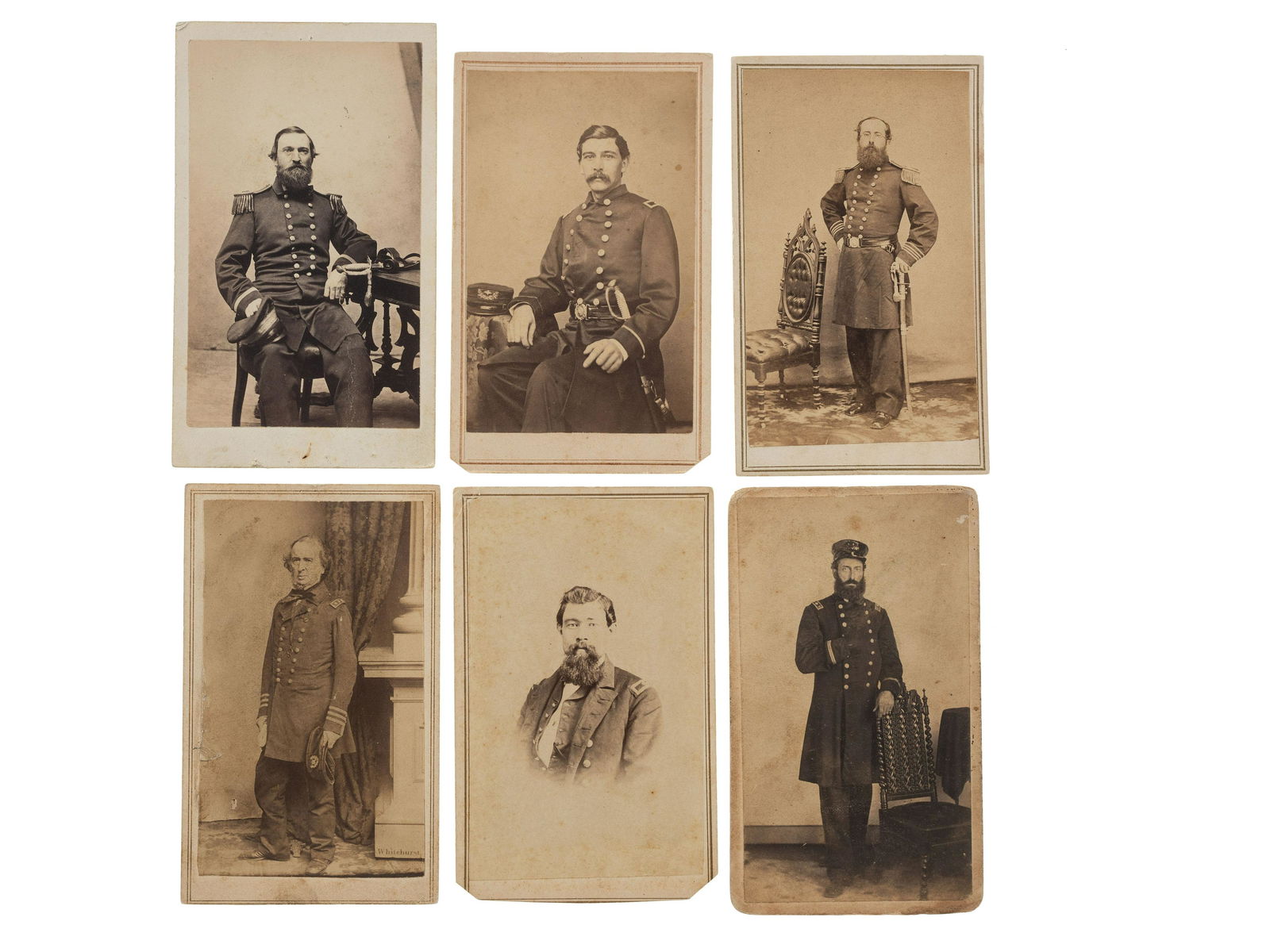 [CIVIL WAR]. A group of 6 CDVs of unidentified Navy (1 of 2)
